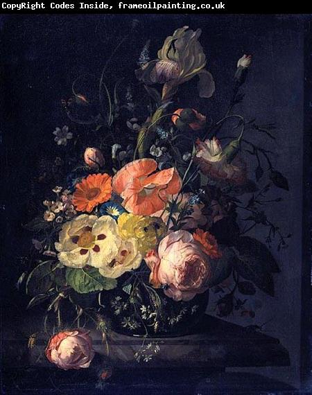 Rachel Ruysch Still life with flowers on a marble table top